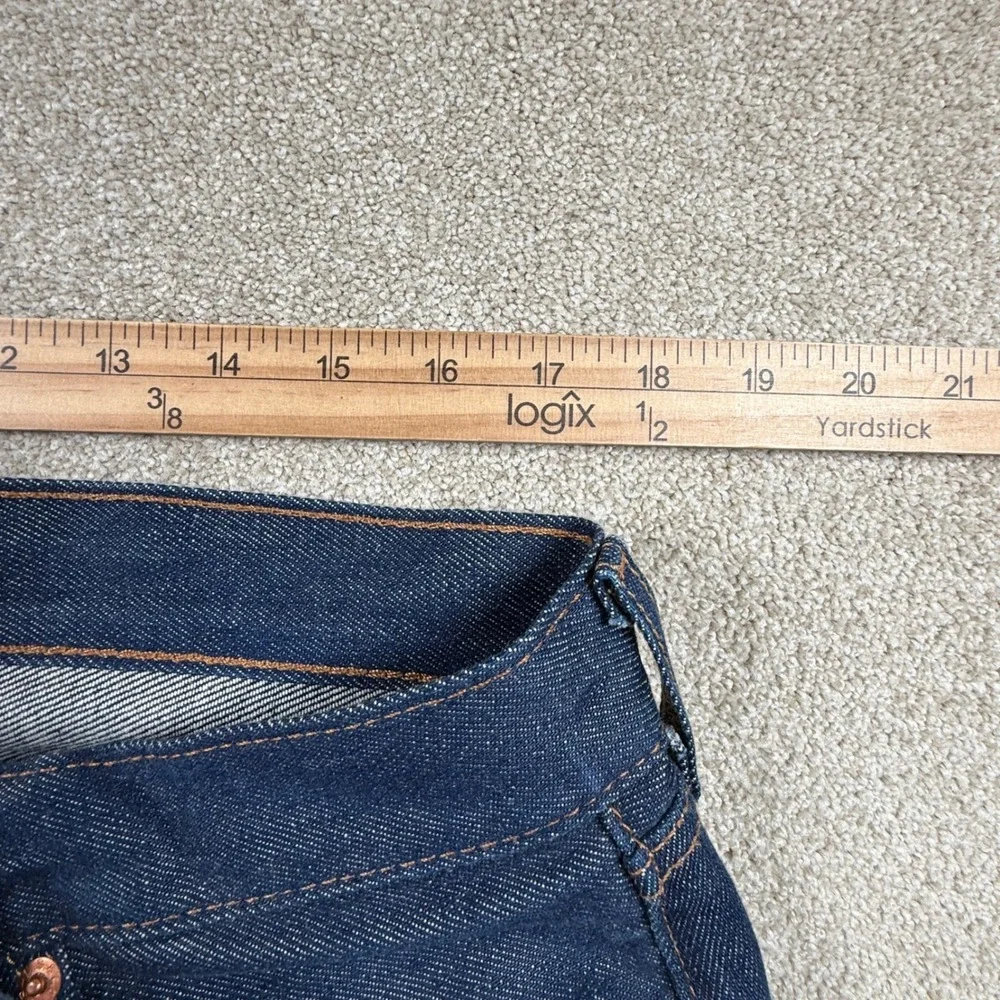 Levis 501 Original Fit Jeans Mens 36x30 Dark Indigo Blue Button Fly Straight Leg